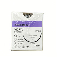 Fil chirurgical Vicryl stérilisé EO, absorbable, tressé, à structure uniforme, non irritant, garantie trois ans, avec emballage standard