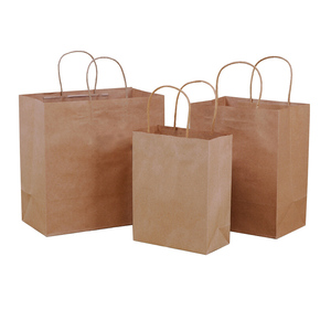 Sac à provisions sac en papier alimentaire avec logo personnalisé grand emballage alimentaire marron sac en papier kraft recyclé merci d'accepter logo personnalisé - Product Image 5