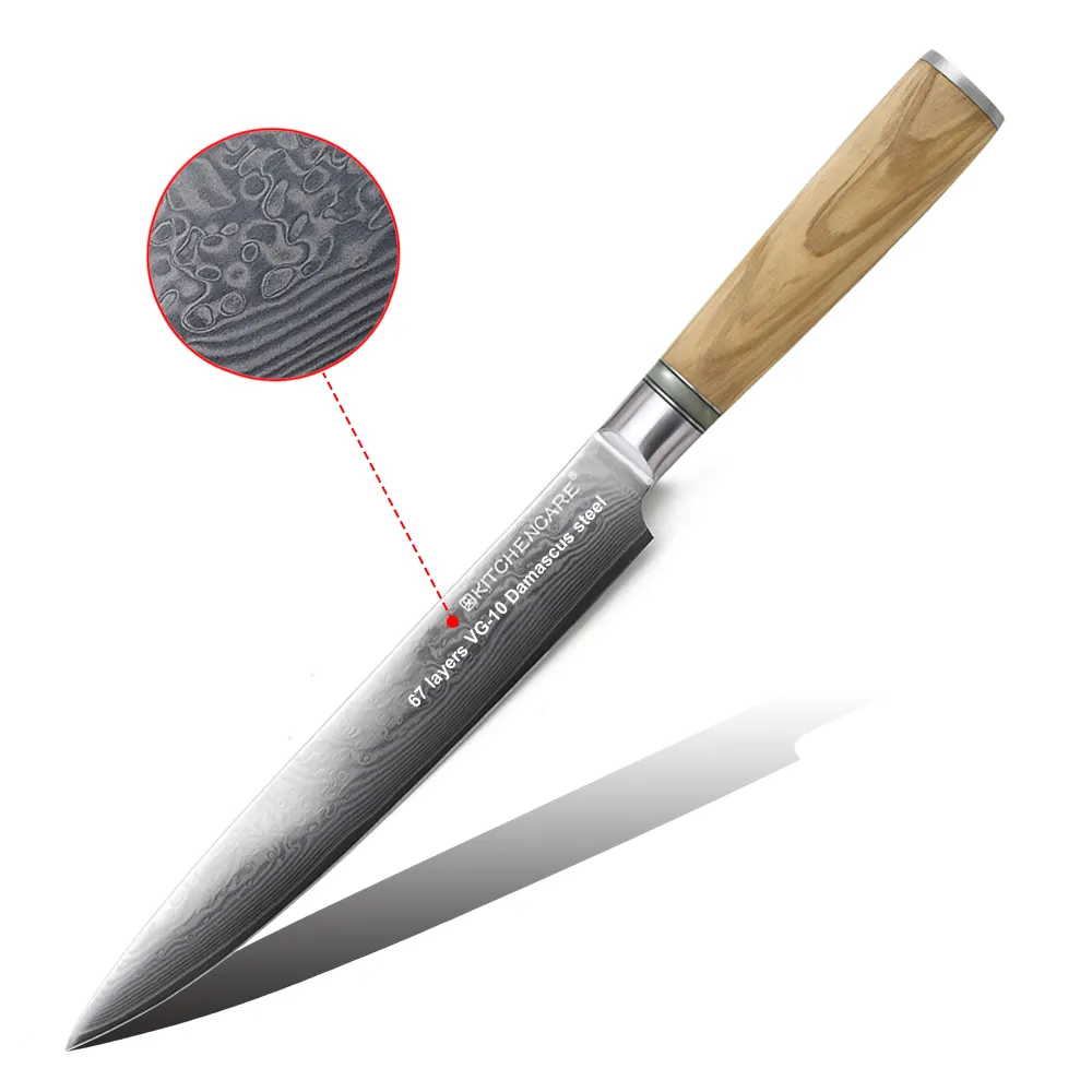 מטבח סכין גילוף עץ מקצועי מותאם אישית דמשק פלדה סכין מטבח דמשק סכין חיתוך
