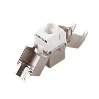 Grosir Rj45 Keystone FTP wanita Cat7 Keystone Jack AWG 24-26 seng Aloi Amp Cat7 Rj45 konektor