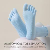 Chaussettes de yoga de luxe à cinq doigts, antidérapantes, avec dentelle, 85 % coton, respirantes, écologiques, très élastiques, pour femmes, professionnelles, pour le Pilates