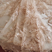 Couverture de Table superposée brodée florale Vintage Tea Party paillettes vêtements de Table nappe en dentelle dorée pour mariage