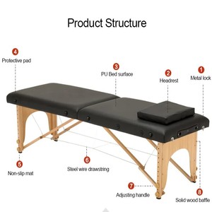<span class=keywords><strong>Table</strong></span> de <span class=keywords><strong>massage</strong></span> pliable moderne et portable pour acupuncture, spa, salon de beauté, soins du visage, <span class=keywords><strong>Reiki</strong></span>, avec pieds en <span class=keywords><strong>bois</strong></span> et appui-tête réglable - Product Image 2