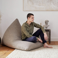 LUCKYSAC Triangle Sitzsack Kissen Faux Leinen Freizeit Boden Sofa Sitzsack Stühle Sitzsack Sofas