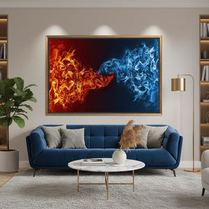 Modern Abstract Glass Wall Art: Elegant Printed <b>Canvas</b> Decor,GOLD <b>FRAMED</b> <b>CANVAS</b> - Product Image 3