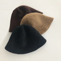Gorro de lana cálido para mujer, gorro de punto de cubo de invierno sólido con bordado 3D, estampado Digital para viajes de negocios en la playa