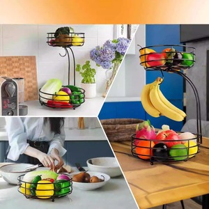 <span class=keywords><strong>Cesta</strong></span> de Frutas de 2 Niveles - Organizador de Metal de Grado Alimenticio para Verduras y Frutas, Soporte <span class=keywords><strong>Extraíble</strong></span> para Recipientes, para <span class=keywords><strong>Cocina</strong></span> o Restaurante - Product Image 3