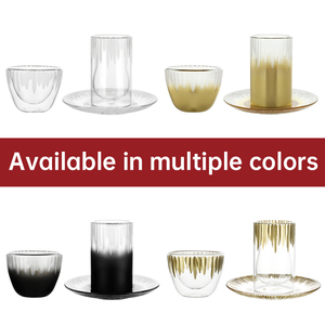 All'ingrosso un <span class=keywords><strong>Set</strong></span> di <span class=keywords><strong>6</strong></span> tazze a doppio strato di alta qualità con gradiente dorato tazze da caffè <span class=keywords><strong>Set</strong></span> da tè turco - Product Image 5