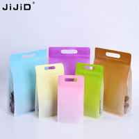 JIJID-Sac alimentaire personnalisé coloré graduel, sac de transport avec poignée, emballage givré pour fruits secs, noix, biscuits, épices, poudre