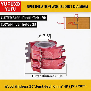 YUFU Hard Metal Uncoated Woodworking Concave Convex Knife Solid Wood Panel Tenon Mortise Cutter Milling Cutter HRC65 <b>Engraving</b> - Product Image 4
