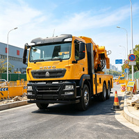 Grue de camion à bras articulé hydraulique 80000 kg, masse totale 33000 kg, portée des stabilisateurs 19 m, pression de service 30 MPa, grue de camion pour charges lourdes