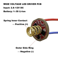 Interrupteur de queue de lampe 17 mm avec PCB, pilote LED 2,8-12V, courant constant 2,8A, adaptatif 1,8-6V, 3 modes de mémoire, alerte basse tension pour lampe torche IR rouge