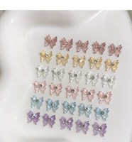 Kawaii 3D Résine Papillon Nail Charms avec Strass 6 Couleurs DIY Produits de Beauté Manucure Fournitures en Plastique
