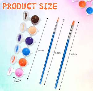 2ml 3ml 5ml 6/12 <span class=keywords><strong>colori</strong></span> acrilico Set di vernice con <span class=keywords><strong>pennelli</strong></span> - Product Image 2