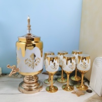 Ensemble de pichets en verre réutilisables de grande capacité, design européen fait à la main, couleur personnalisable, boîte cadeau pour les fêtes, jus, boissons