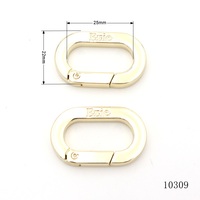 Porte-clés de sac plaqué argent avec anneau ovale de 1 pouce, mousqueton en métal, fermoir à ressort personnalisé avec logo de marque