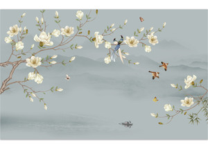Zhenling — <span class=keywords><strong>papier</strong></span> <span class=keywords><strong>peint</strong></span> imprimé UV, tapisserie de style chinois, impression numérique, fleurs et <span class=keywords><strong>oiseaux</strong></span>, pour la décoration d'intérieur - Product Image 5