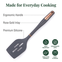 Spatule à fentes en silicone sans BPA, résistante à la chaleur, pour ustensiles de cuisson antiadhésifs, spatules de cuisine robustes, OEM ODM