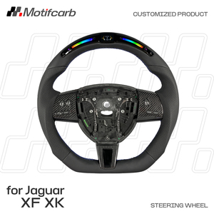 Volante Personalizado de Cuero Real y Fibra de Carbono con Pantalla LED Inteligente para JAGUAR XKR XKR-S 175 GT XF XFR XJ XJR - Product Image 2