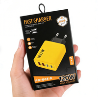 Cargador Multi-Puerto de 120W de Alta Calidad para Adaptador de Corriente Tipo C de 6A, Carga Rápida para Teléfono 15/16 Pro, Enchufe EU/US