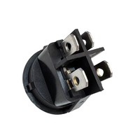 Sakelar Rocker Bulat Hitam dengan 4 Pin DPST 10A 125V Sakelar Kapal Hitam dengan Lampu LED Kontrol Nyala-Mati Sakelar Tombol Tekan Mikro