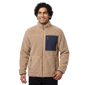Men's Spring Thicken Sherpa Lined Denim Jacket Wool Jacket Sheepskin Coat with <b>Fur</b> Warm Jean for Man Canvas Fabric - Product Image 1