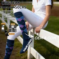 Chaussettes d'équitation Argyle Fashion, logo personnalisé imprimé, chaussettes d'équitation