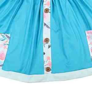 Robe à boutons pour petite fille à imprimé floral d'automne, vêtements pour adolescentes, barboteuse pour bébé, vêtements mignons à manches longues pour sœurs, robes pour filles - Product Image 5