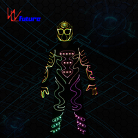 Costume de danse LED programmable pour Performance Ballroom Wear Rave Clothes avec fibre optique Light Tron Dance Suits pour Halloween