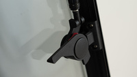 Vente directe usine – Fenêtre de camping-car à suspension supérieure en acrylique courbé à angle droit, cadre en aluminium noir, moustiquaire/pare-soleil pour camping-car
