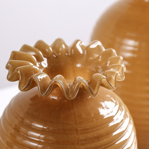 Florero de cristal de color caramelo moderno, decoración artística de Mesa para el hogar - Product Image 4