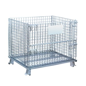 Bangjun dây kim loại lưu trữ container lưu trữ lồng Pallet gấp dây lưới container ráp kho lồng - Product Image 4