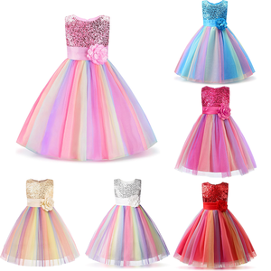 <span class=keywords><strong>Abito</strong></span> da Festa Serale Nuova Collezione Vestito Arcobaleno Senza Maniche con Paillettes per Bambina Vendita all'Ingrosso <span class=keywords><strong>Abito</strong></span> Estivo da Cerimonia per Ragazze - Product Image 1