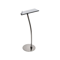 Pupitre incurvé en acrylique noir, pupitre en acrylique détachable, plateforme de pupitre, chaire avec pliure métallique pour l'école, l'église