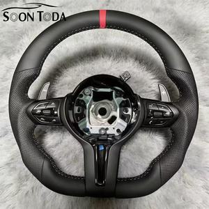 Volante de Coche OEM Modelo M, Completamente en Cuero con Costuras Rojas, para <span class=keywords><strong>BMW</strong></span> 2016 <span class=keywords><strong>bmw</strong></span> <span class=keywords><strong>328i</strong></span> M5 F90 X4m F98 435i 640i - Product Image 1
