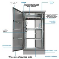 Armoire réseau extérieure IP54 en acier inoxydable, étanche, sur pied, pour équipement de surveillance, 500x600x450mm