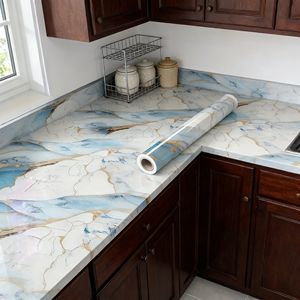 Lámina <span class=keywords><strong>de</strong></span> <span class=keywords><strong>Vinilo</strong></span> Autoadhesiva Impermeable y Antideslizante, Moderna, Brillante, Geométrica 3D, <span class=keywords><strong>para</strong></span> <span class=keywords><strong>Cocina</strong></span> Comercial, Hogar e Interiores - Product Image 4