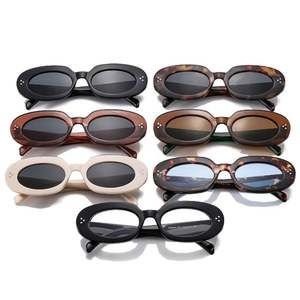 Gafas de Sol de Moda 2025 con Logotipo Personalizado, Diseño Ovalado de Ojo de Gato con Estampado de Leopardo, Protección UV400, Remaches Punk, para Mujer - Product Image 4