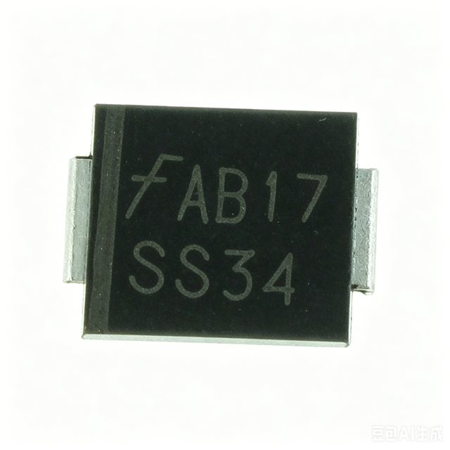 SS34 Schottky Rectifier, 40 V, 3 A, Single, DO-214AB (SMC), 2 Pins, 550 mV
