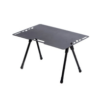 Trépied télescopique en alliage d'aluminium tactique d'extérieur, table pliante, version noire, léger, portable, mobilier d'extérieur