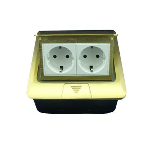 All Aluminum Gold Panel 16A EU Table Socket Pop Up Floor Socket