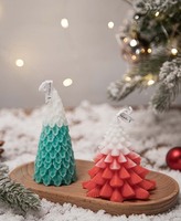 Bougies de Noël en cire de soja faites à la main personnalisées bougies d'arbre de Noël pour décor de festival de dîner de fête de Noël