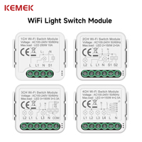 Module d'interrupteur intelligent WiFi Tuya 1 2 3 4 voies, alimentation directe ou via neutre, CA 100-240V pour la maison, interrupteur relais