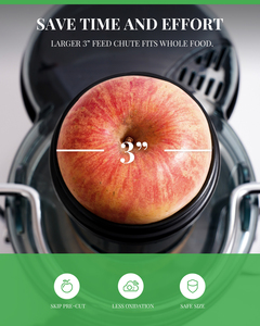 Extracteur de jus à deux vitesses Bol de filtre transparent <span class=keywords><strong>Goulotte</strong></span> d'alimentation de 3 pouces 1200W Centrifugeuse portable pour fruits - Product Image 3