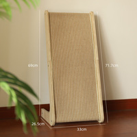 Griffoir vertical en bois massif de pin et sisal en forme de L – Jouet pour chat résistant à l'usure, sans éclats, anti-rayures, au design épuré