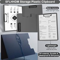 Portapapeles Plegables con Rotación de 360 Grados ° Carpeta con Clip, Portapapeles de Plástico con Clip Doble de Perfil Bajo, Tamaño Carta