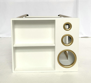 3 Katlı Metal ve Ahşap 4 Tekerlekli Servis Arabası Modern Tasarım, Tepsi ve Prizli, Ev, Otel ve Alışveriş Merkezi Kullanımı İçin - Product Image 3
