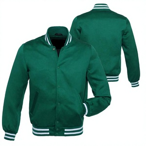 Veste de baseball pour homme personnalisée, couleur unie, polyester, col rabattu, style décontracté, vêtements d'automne - Product Image 1