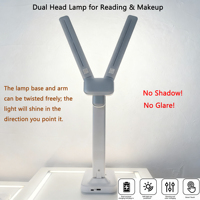 Lampe de bureau tactile rechargeable à double tête, lampe de table LED pliable, lampe de lecture et de nuit multifonctionnelle pour dortoir