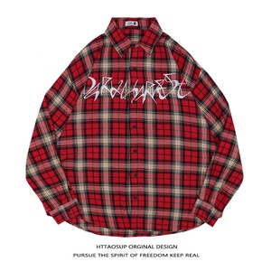 Chemise à carreaux vintage personnalisée, style vintage, manches longues, chemises décontractées, printemps et automne, style rétro streetwear, chemises pour hommes - Product Image 4